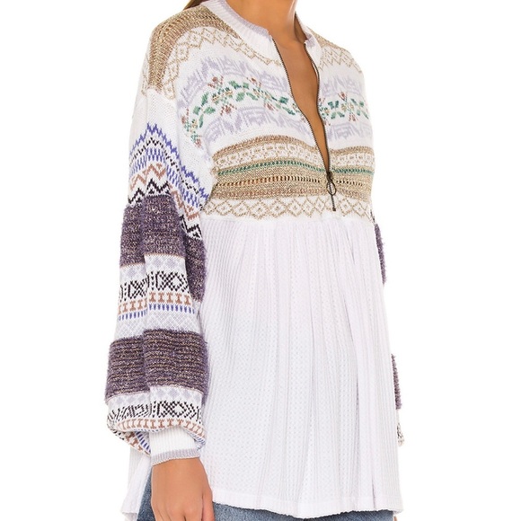 Free People Cozy Cottage Sweater in White Small - Picture 3 of 14